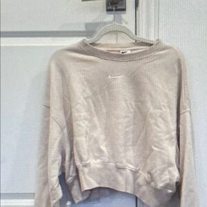 Nike Light Cream Cropped Crewneck Sweatshirt
